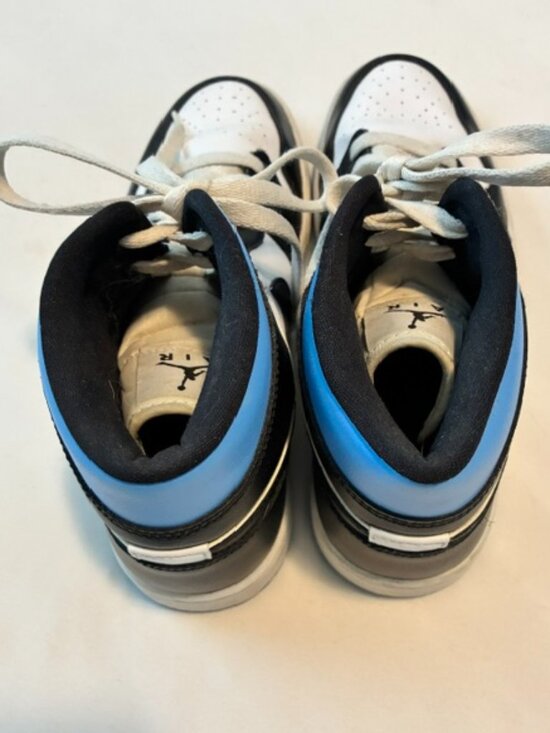 Air Jordan 1 Mid Black Royal Blue White All Leather - Size 10 - Like New! main image 5